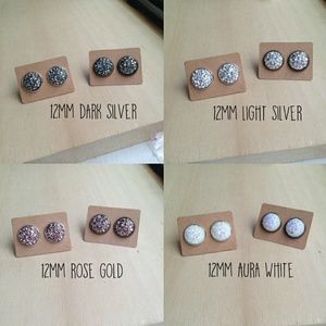 Metallic Druzy Earrings 12mm